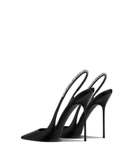 Classic black pointed thin heel high-heeled shoes