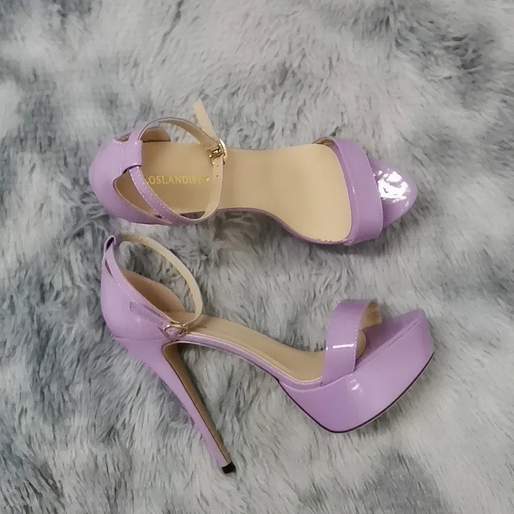 14cm Supper High Heels Peep Toes Platform Stilettos Party Wedding Shoes