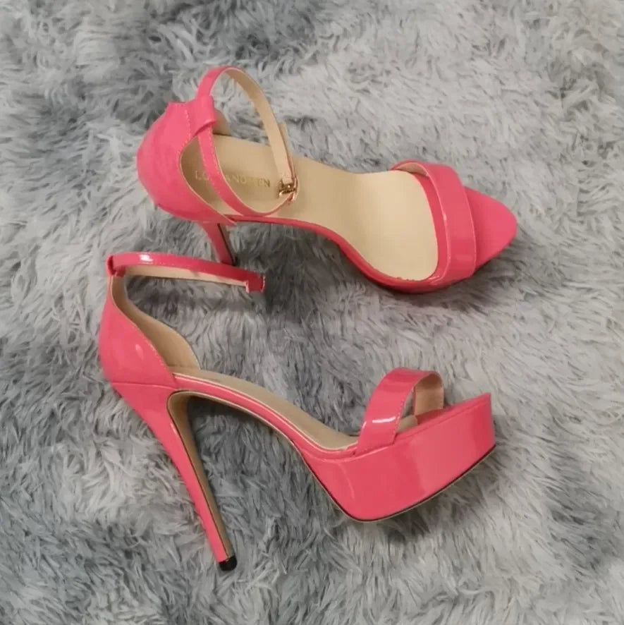 14cm Supper High Heels Peep Toes Platform Stilettos Party Wedding Shoes