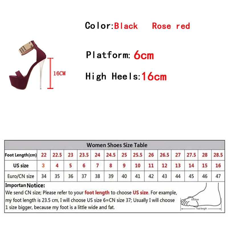 Design Metal Ankle Cover Strap Women Sexy 16CM Sandals