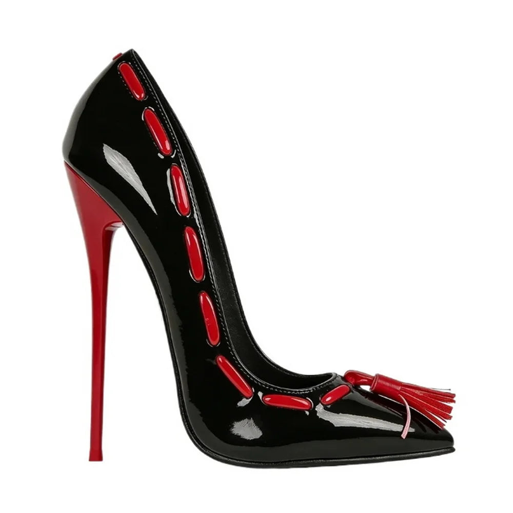 Sexy Tassel Sewing 16cm High Heels