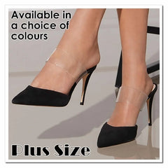 9cm Pointed Toe Thin High Heels Party Girl Black Nude Solid Color Wedding Shoes