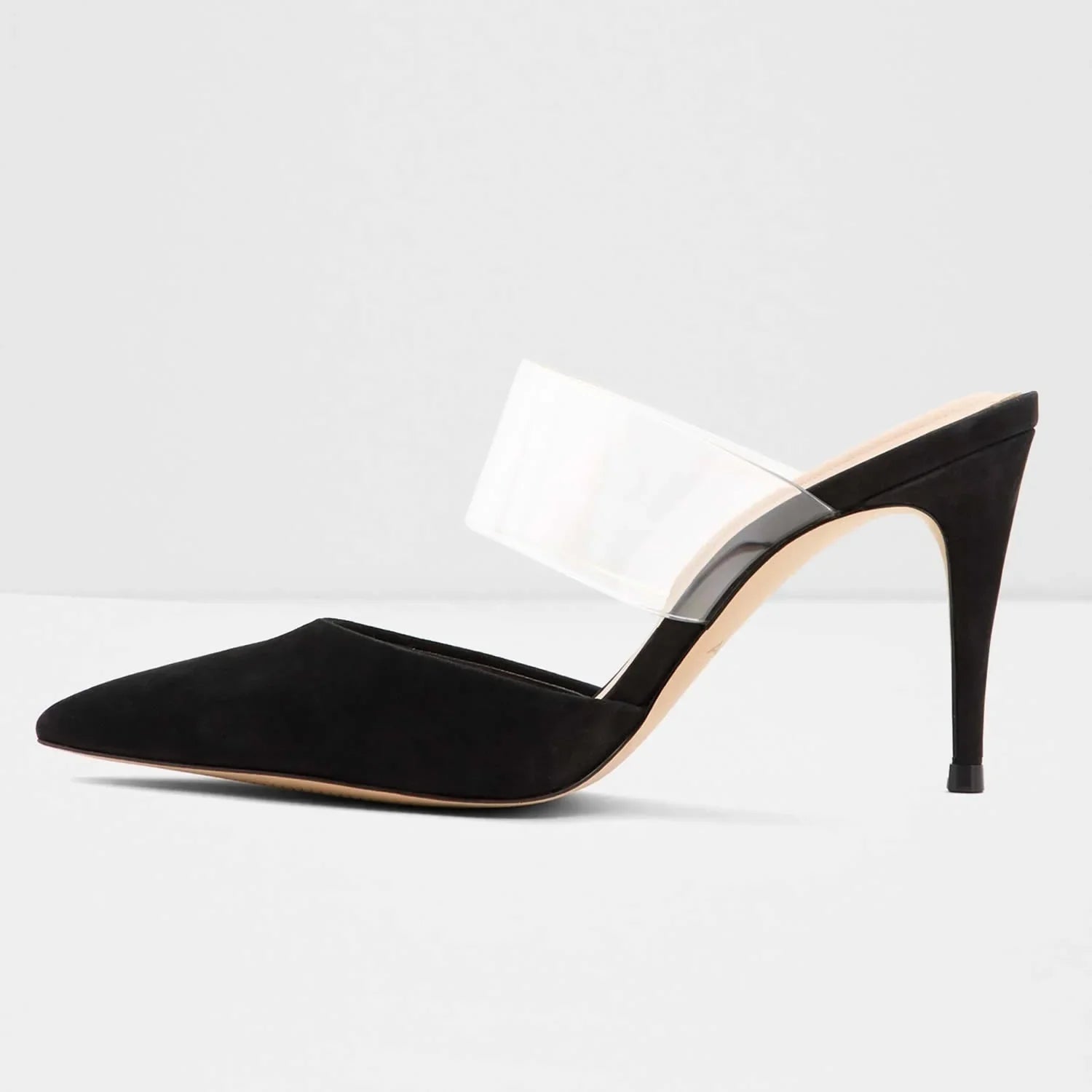 9cm Pointed Toe Thin High Heels Party Girl Black Nude Solid Color Wedding Shoes