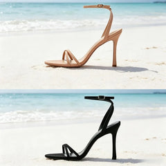 Cross-tied High-Heel Sandal