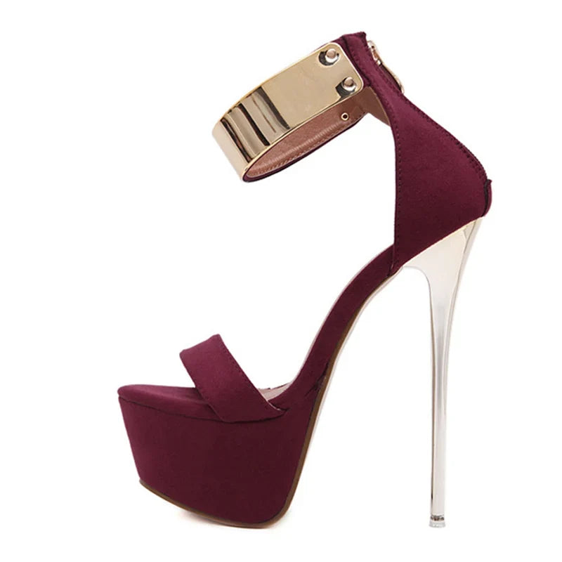 Design Metal Ankle Cover Strap Women Sexy 16CM Sandals