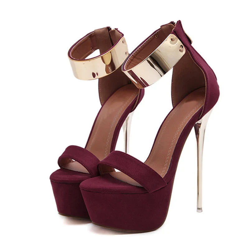 Design Metal Ankle Cover Strap Women Sexy 16CM Sandals