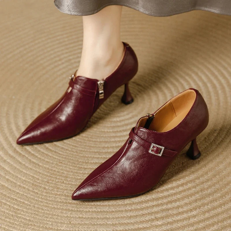 Burgundy Soft Leather Designer Shoes