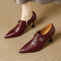Burgundy Soft Leather Designer Shoes