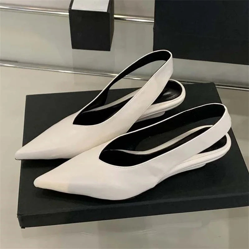 Elegant Pointed Toe Wedges Low Heels