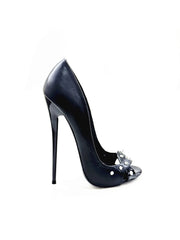 12cm slim high-heeled fish mouth shoes with herringbone stitching