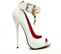 Orange Big Buckle High Heels