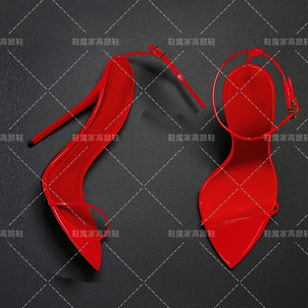 12cm pointed straight buckle with sexy high-heeled shoes