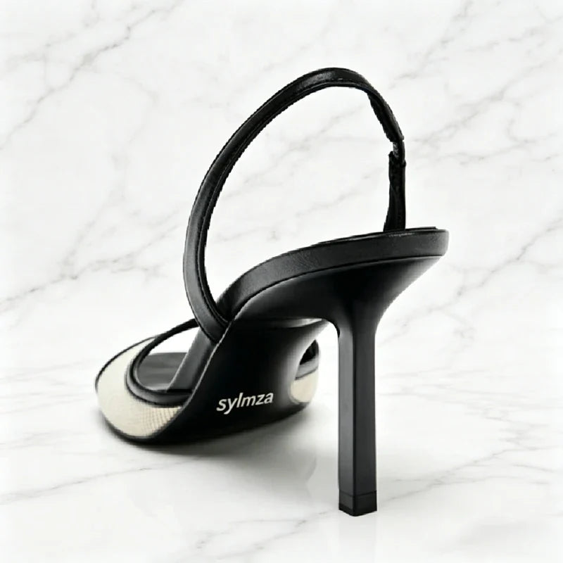Concise Mixed Colors Open-toe Heeled Sandals