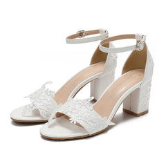 Foreign Trade Large Size White High Heels