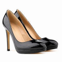 11cm Round Toe High Heels Shallow Elegant Lady Office Party Wedding Shoes Big Size