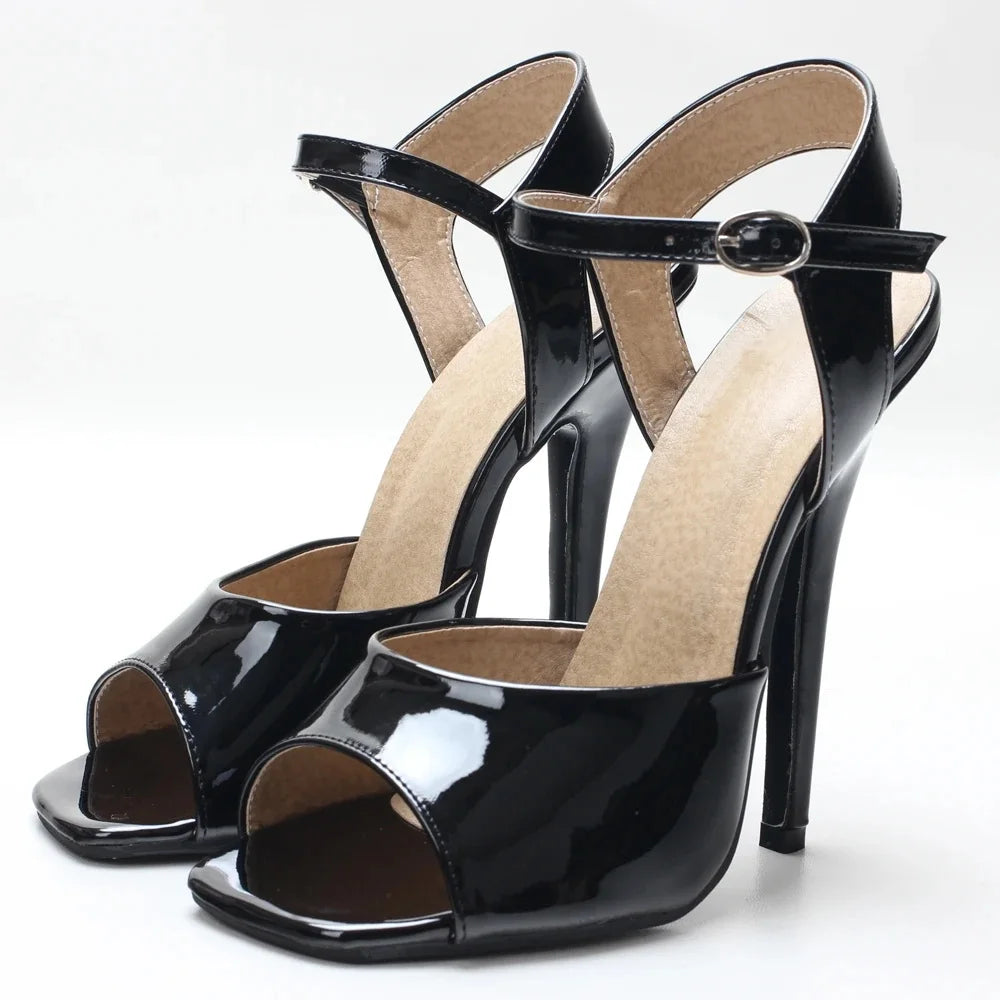 Open Square Toe Fishmouth 14CM High Heeled Sandals
