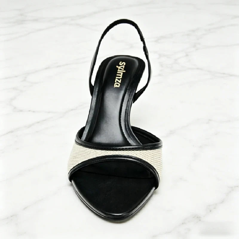 Concise Mixed Colors Open-toe Heeled Sandals