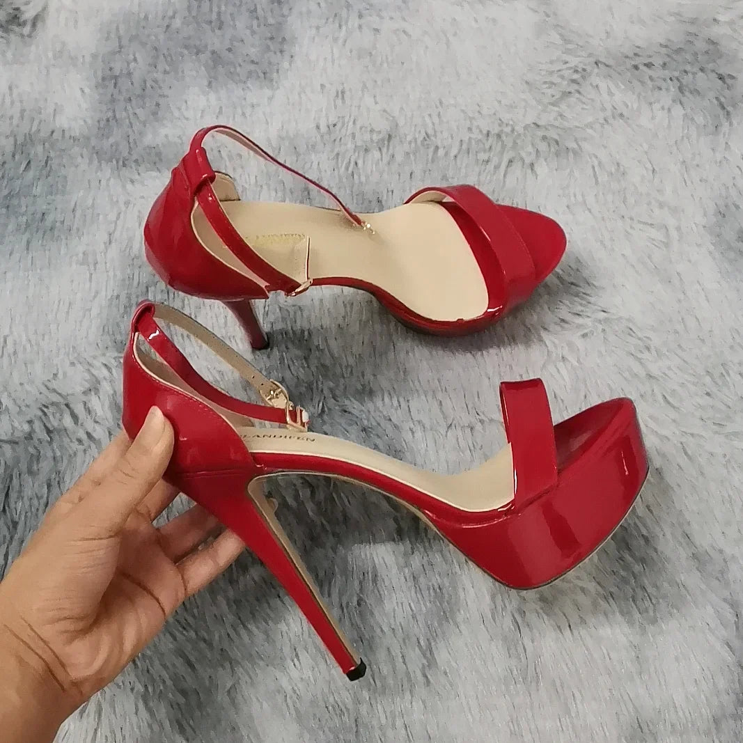 14cm Supper High Heels Peep Toes Platform Stilettos Party Wedding Shoes
