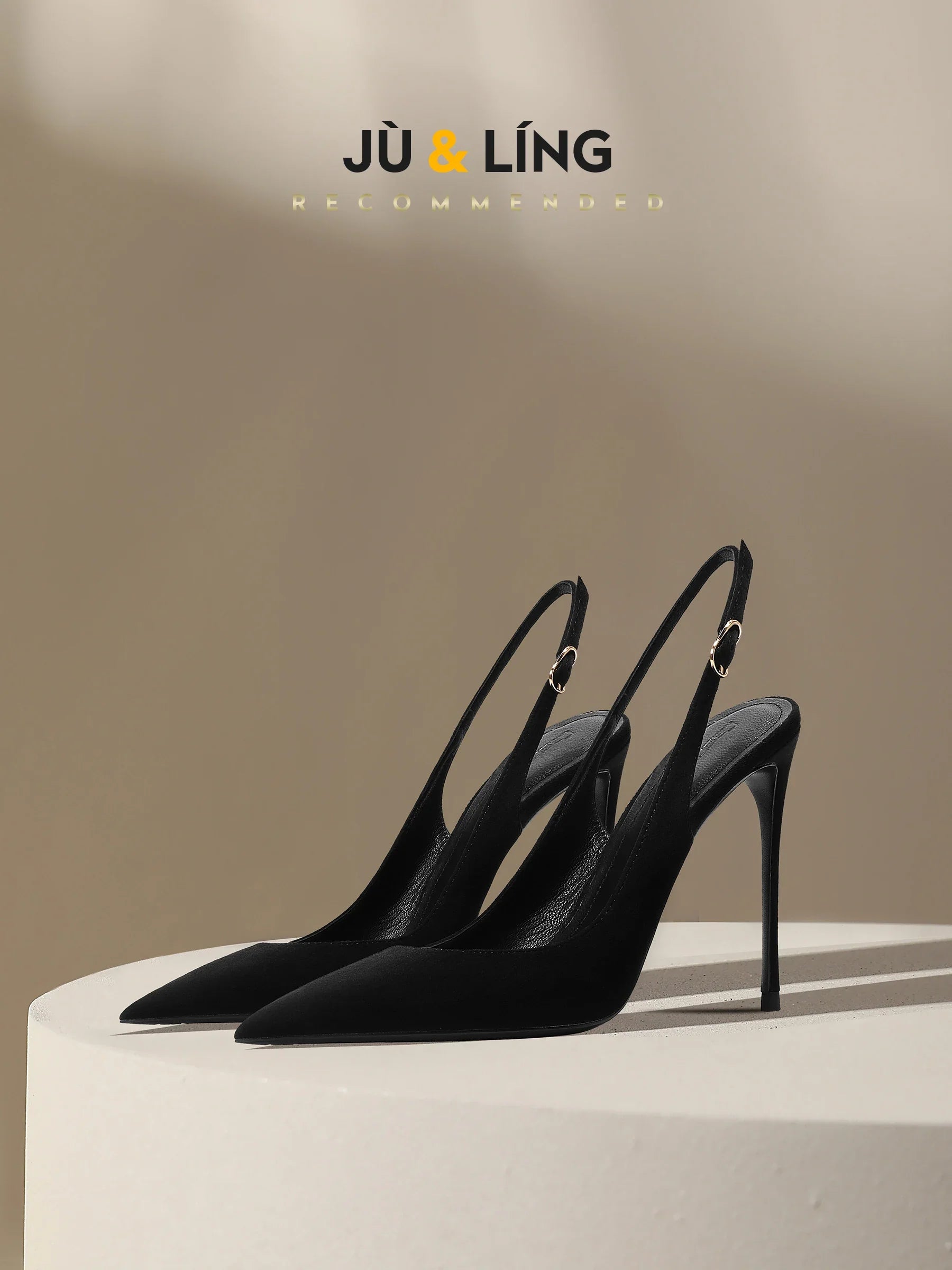 Fashionable suede toe cap fine heeled Sandals