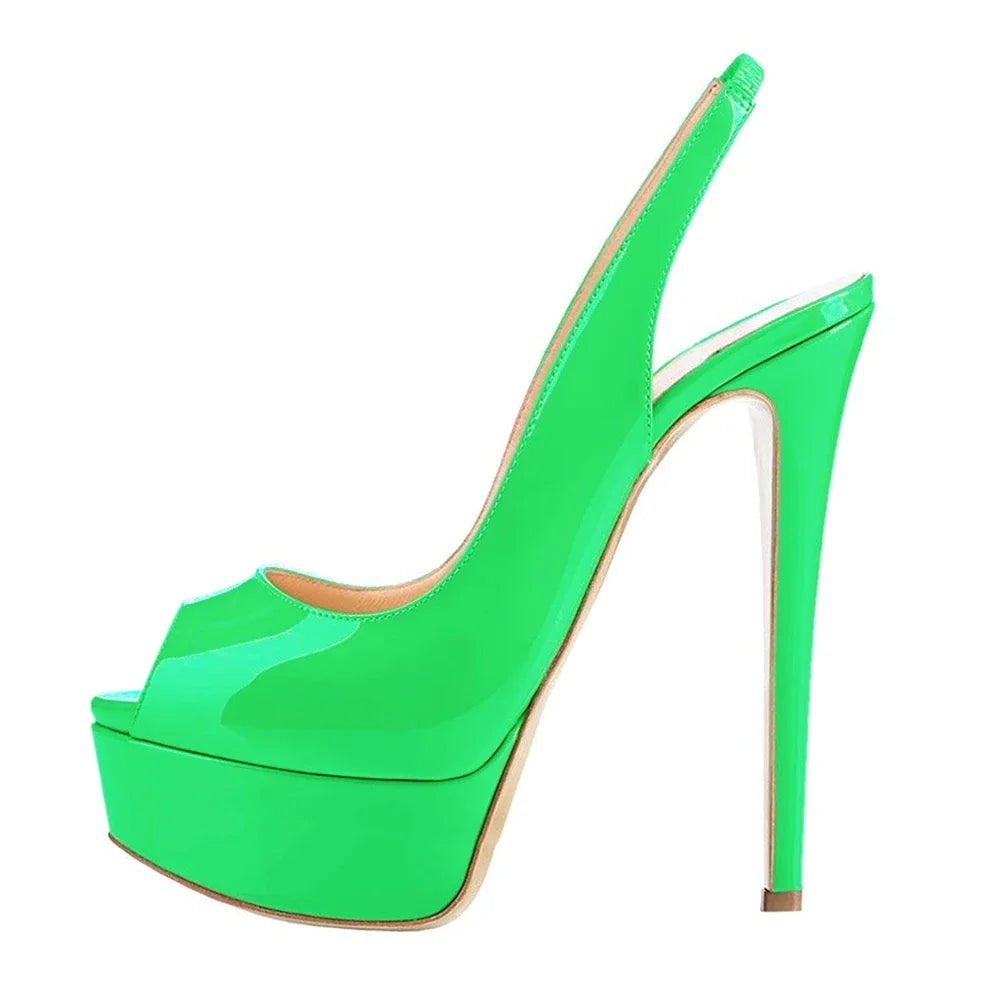14CM Platform Super High Heels For Woman Sexy Open Toe Sandals
