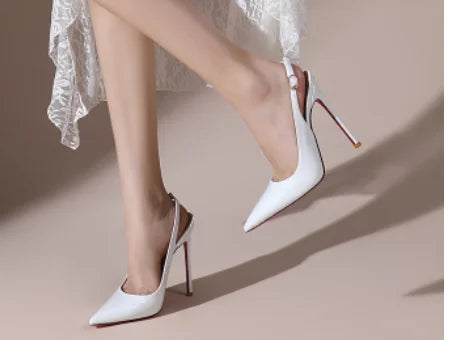 French style stunning black stone patterned high-heeled shoes