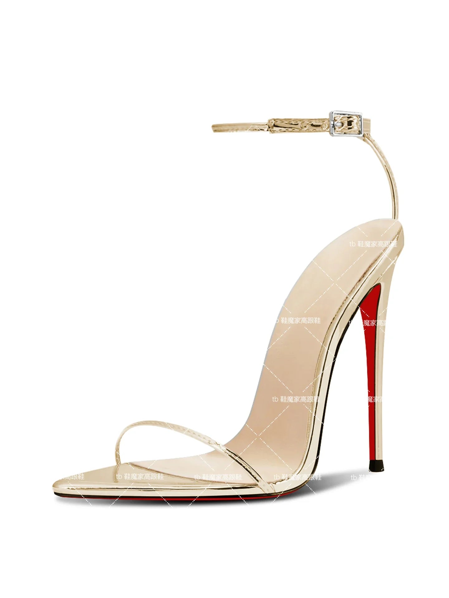 12cm pointed straight buckle with sexy high-heeled shoes