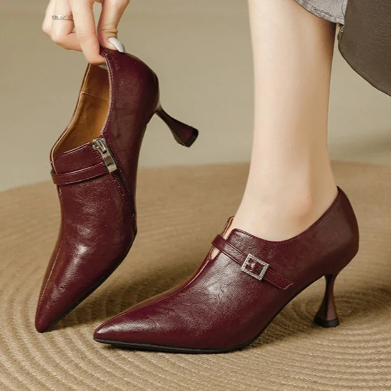 Burgundy Soft Leather Designer Shoes