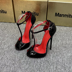 T-shape Strap 16cm High Heels Sandals