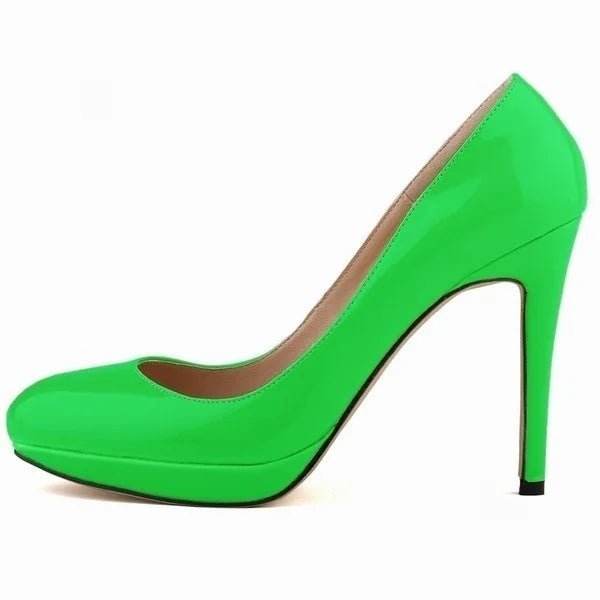 11cm Round Toe High Heels Shallow Elegant Lady Office Party Wedding Shoes Big Size