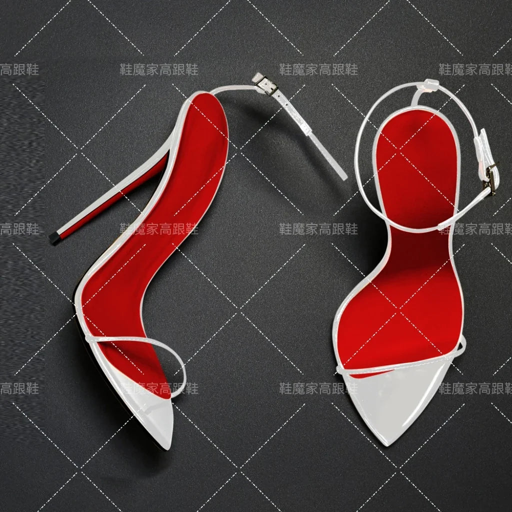12cm pointed straight buckle with sexy high-heeled shoes