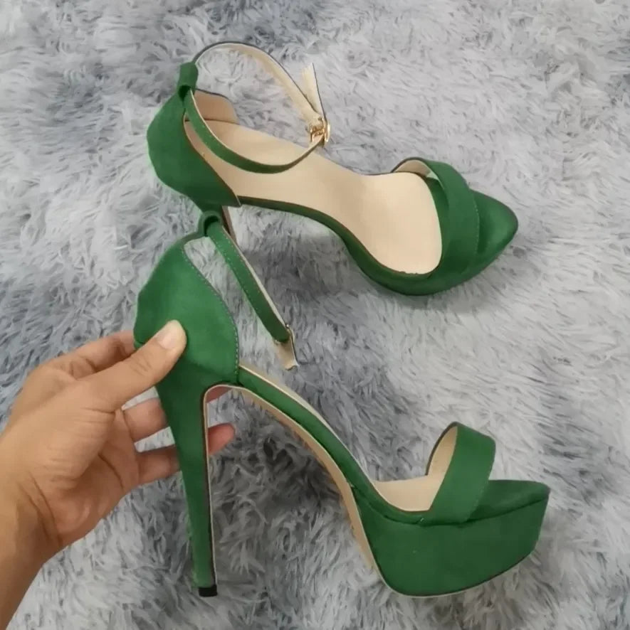 14cm Supper High Heels Peep Toes Platform Stilettos Party Wedding Shoes