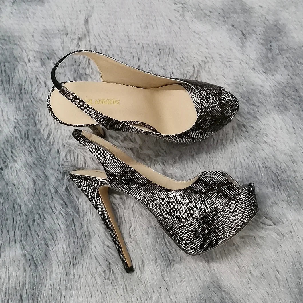 14CM Platform Super High Heels For Woman Sexy Open Toe Sandals