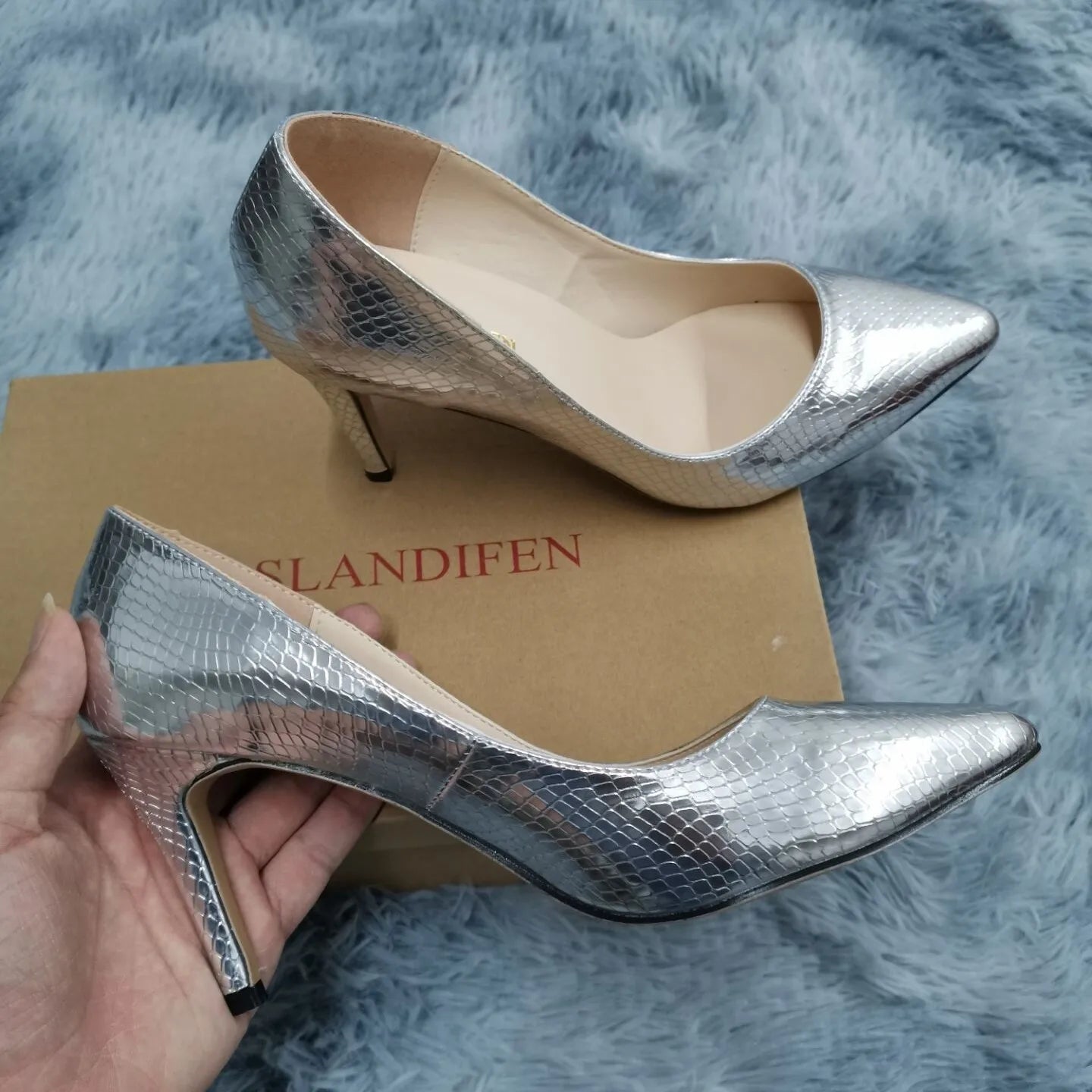 8cm Sexy Crocodile Pattern Pointed Toe High Heels