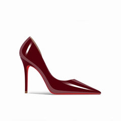 Black suede pointed high heels