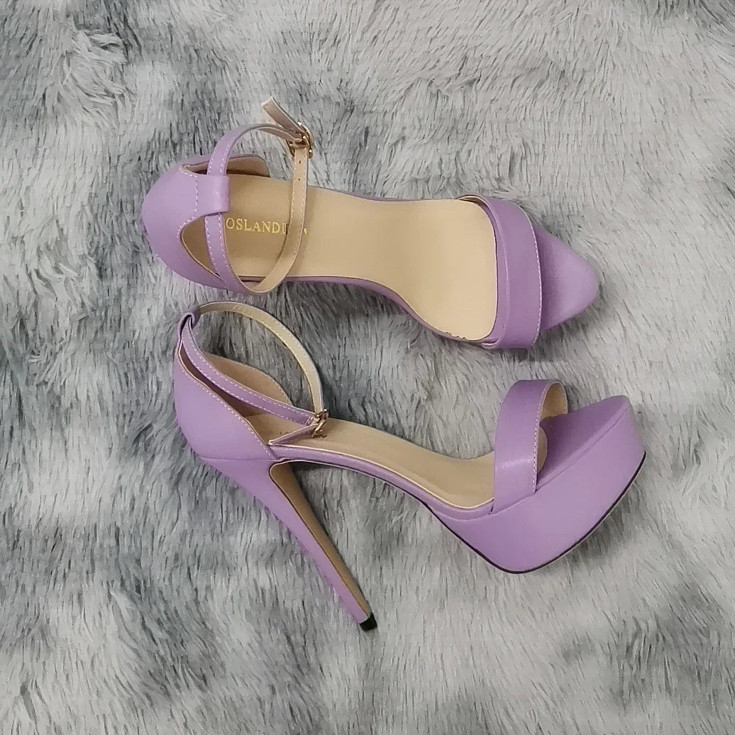 14cm Supper High Heels Peep Toes Platform Stilettos Party Wedding Shoes