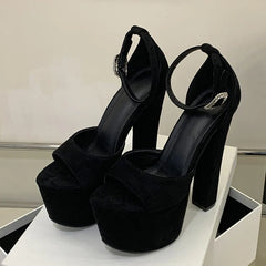 Model Show Sexy Extreme High Heels Chunky Platform Sandals