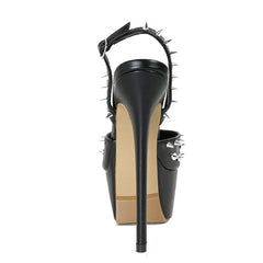 Design Metal Rivet Back Buckle Strap Platform Sandals
