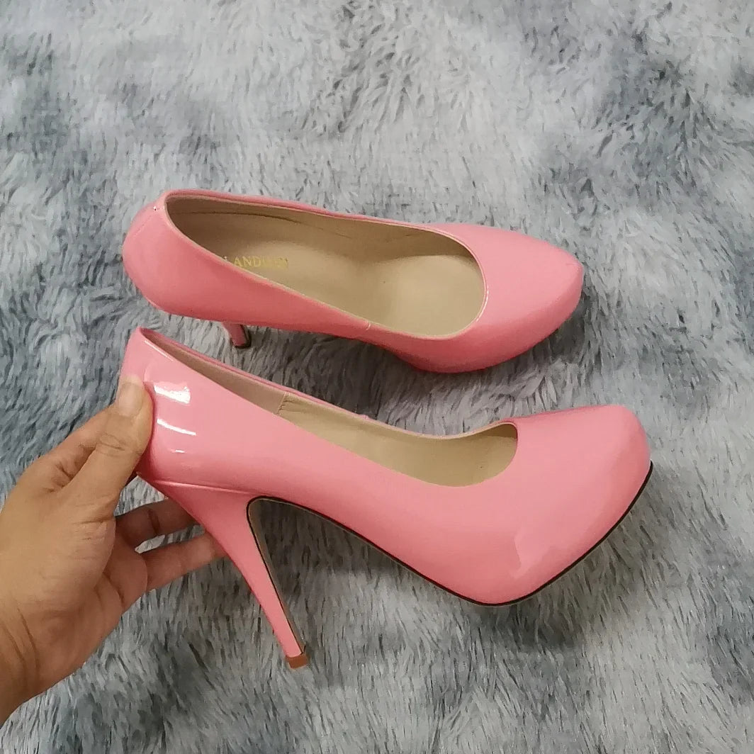 12cm Classic Patent Leather Shallow Slip-On High Heels