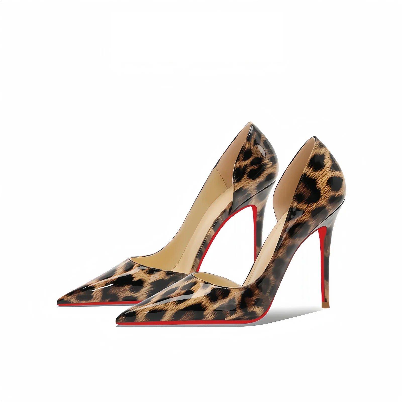 Black suede pointed high heels