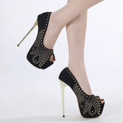 16CM Stiletto High Heels Party Stripper Sandals