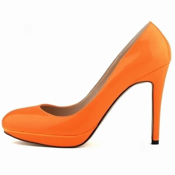 11cm Round Toe High Heels Shallow Elegant Lady Office Party Wedding Shoes Big Size