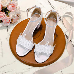 Foreign Trade Large Size White High Heels