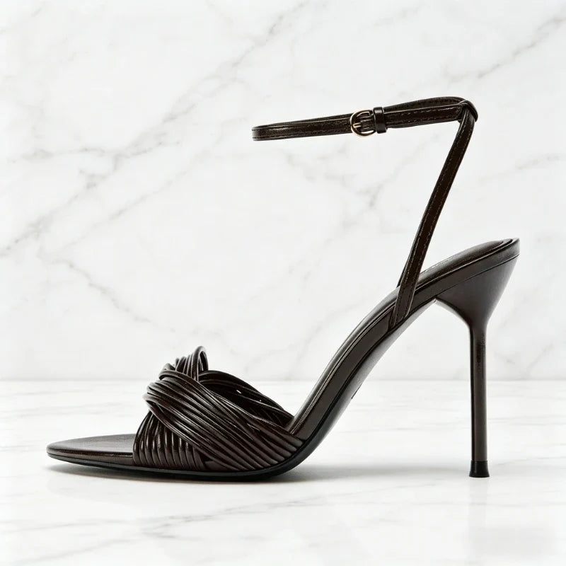 Ankle Strap Metal Buckle Heels