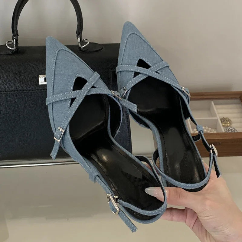 Elegant Pointed Toe Thin Low Heels