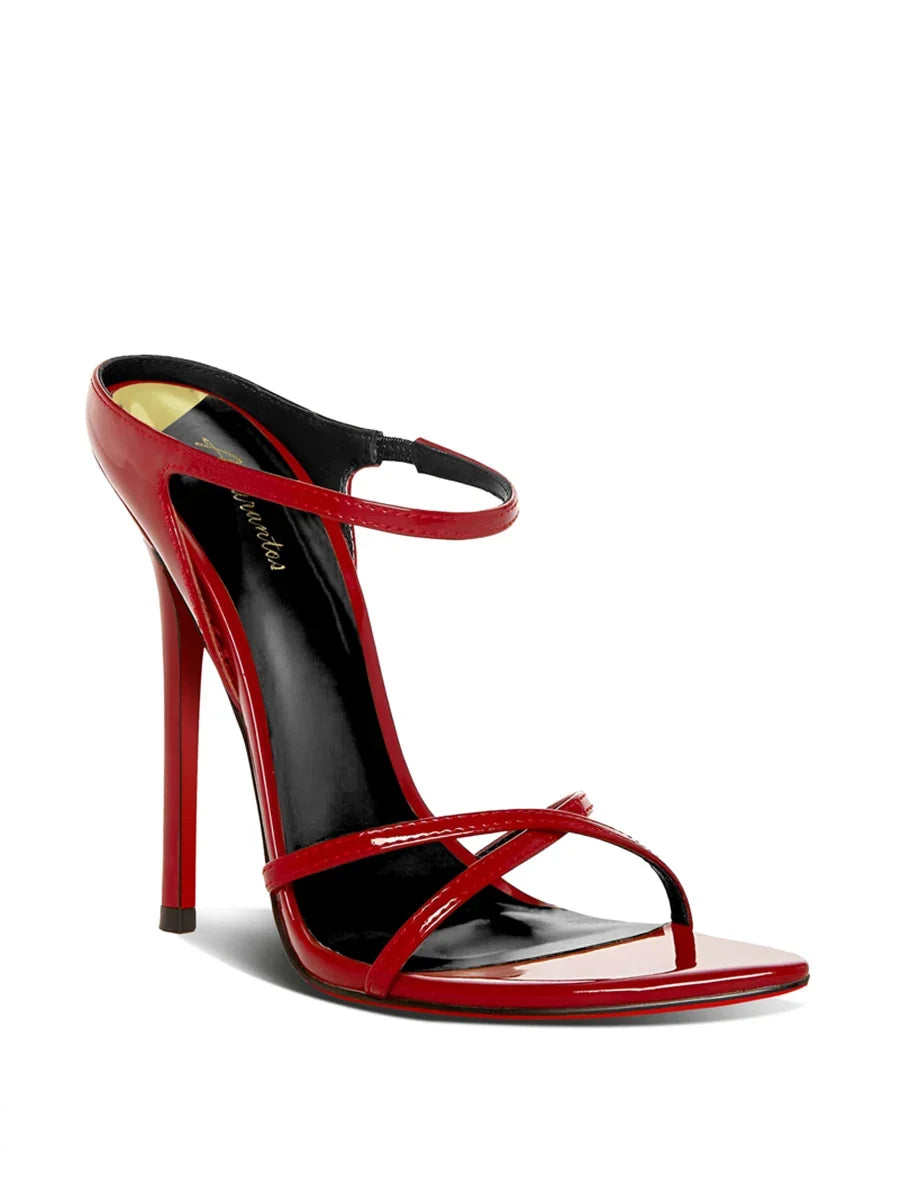 Black Slim Heeled Sandals
