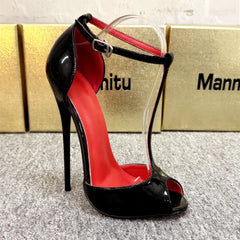 T-shape Strap 16cm High Heels Sandals