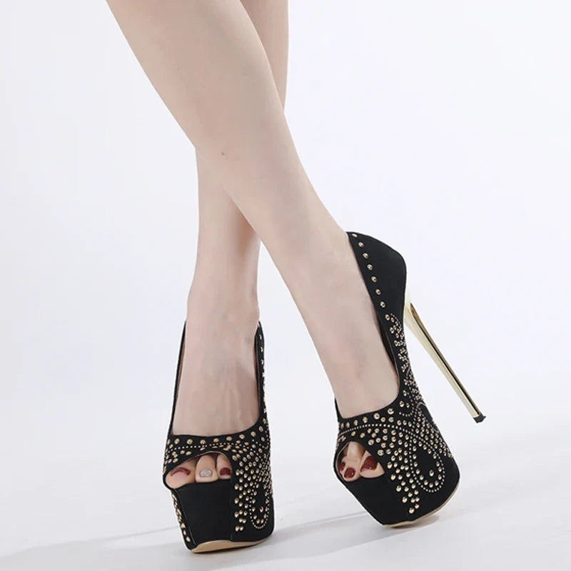 16CM Stiletto High Heels Party Stripper Sandals