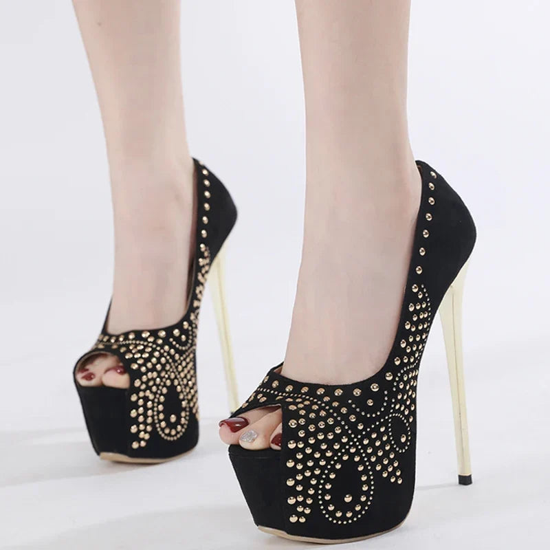 16CM Stiletto High Heels Party Stripper Sandals