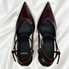 Ankle Strap Buckle Slingback Design Stiletto Sandals