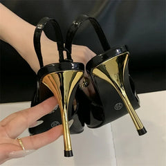 Designer Inlay Diamond Pointed Toe Pumps
